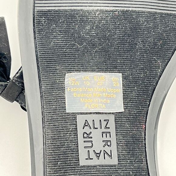 NATURALIZER Florita Bow Sandals Black Satin Stones size 12 Flat Sling Back - Picture 5 of 8